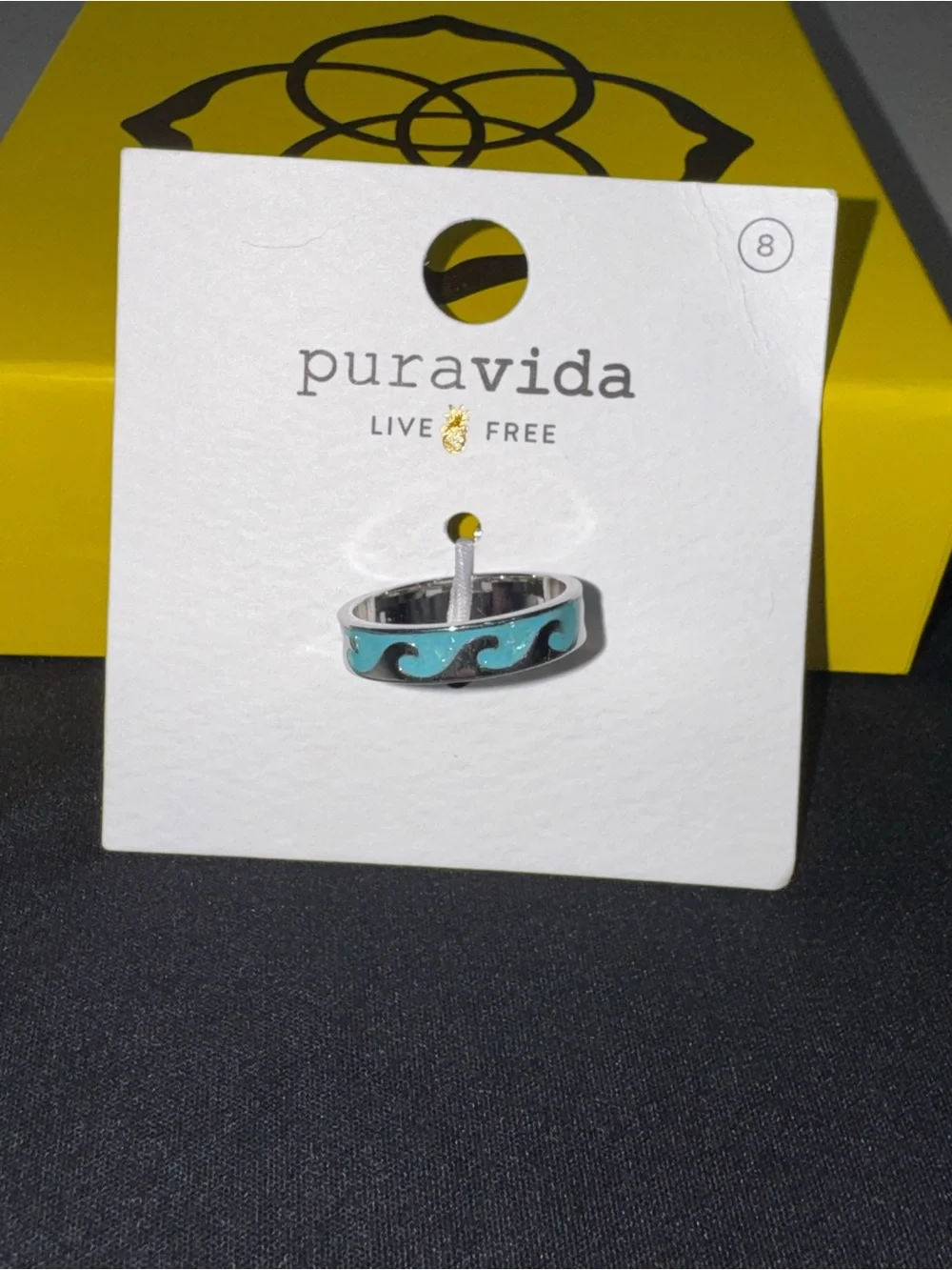 Pura Vida Turquoise Wave Ring Size 8 NWT